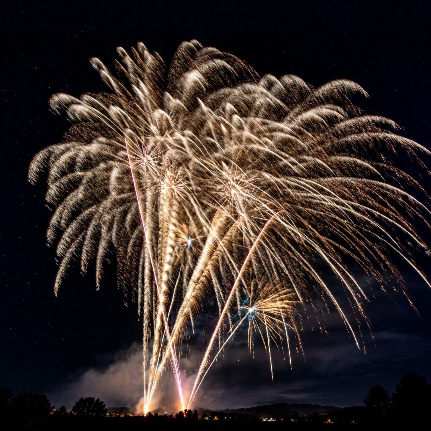 Fond bouquet or Ellipse Pyrotechnique feux d'artifice gironde landes aquitaine